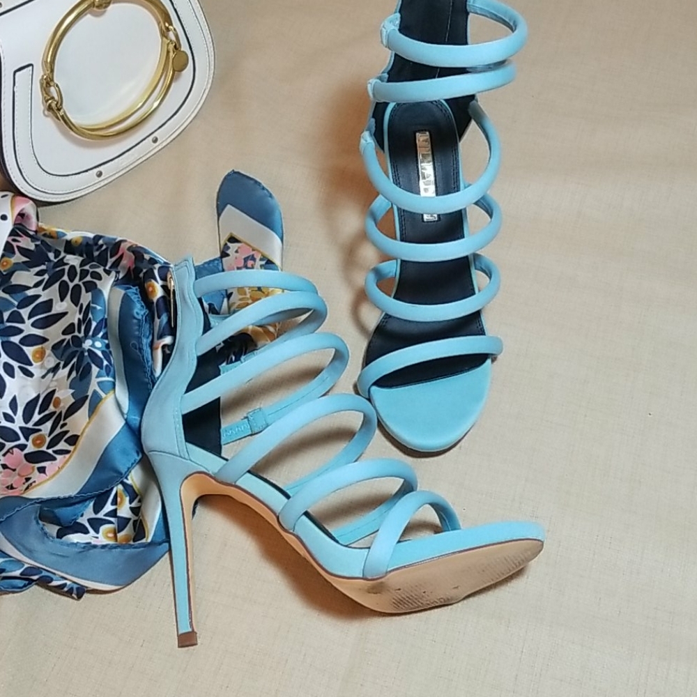 Elegant microfiber high heel sandals